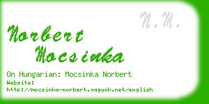norbert mocsinka business card